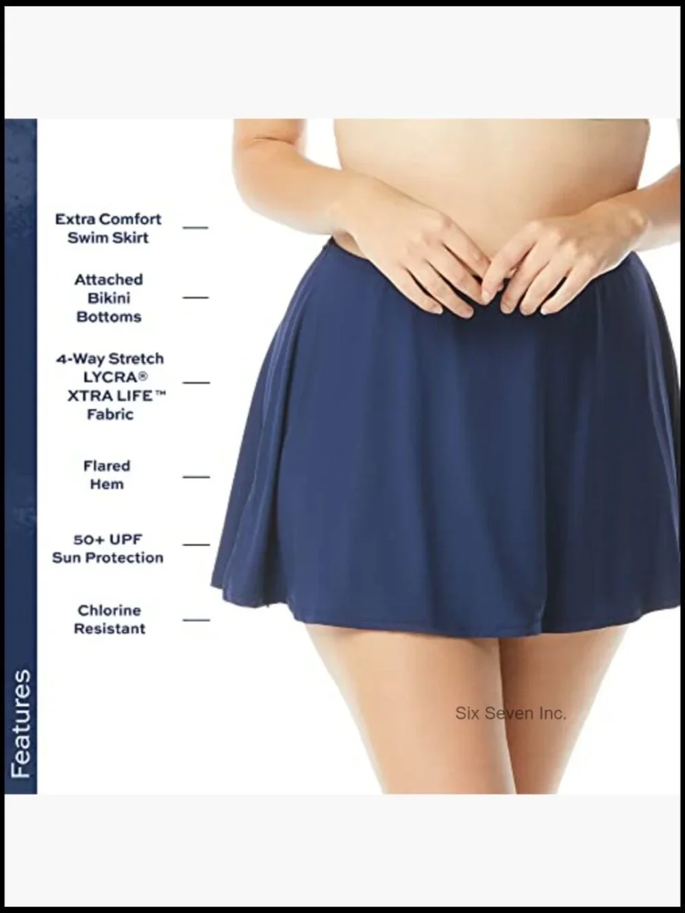 Plus Size High Rise Full Coverage Swim Skirt Bikini Bottom
